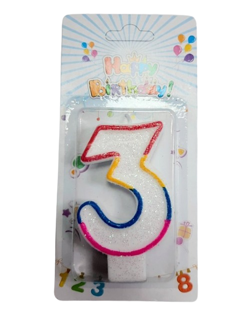 Свеча Stenson R90091 Цифра 3 (14070014)