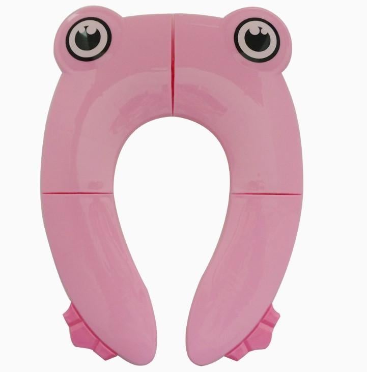 Детская накладка на унитаз SUNROZ Frog Shape Folding Potty Seat дорожная складная Розовый (SUN5013)