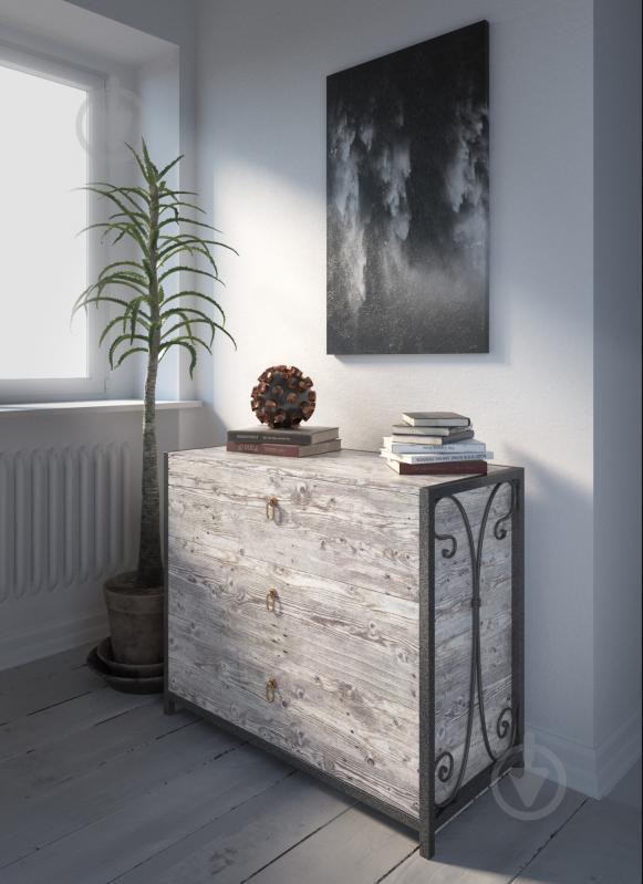 Комод Tenero Сплит 82х100х45 см Черное серебро/дуб морас (1000002158)