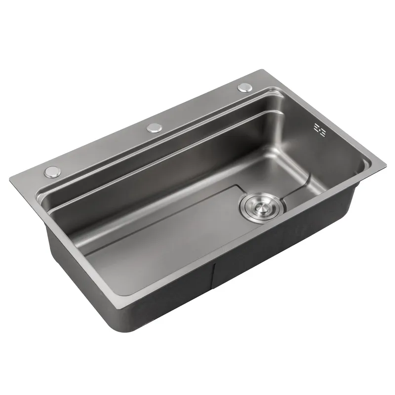 Мойка для кухни MIXXUS MS7546-Set-01 micro decor 3,0/0,8 мм из нержавеющей стали комплект Графитовый (MI8390)
