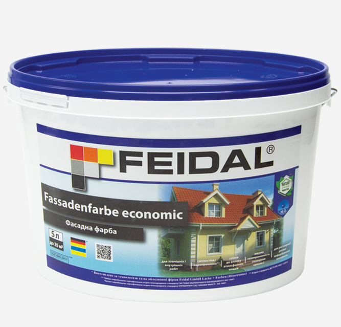 Фарба фасадна Feidal Fassaden Farbe economic тонована 5 л Фарба фасадна Feidal Fassaden Farbe economic тонована 5 л