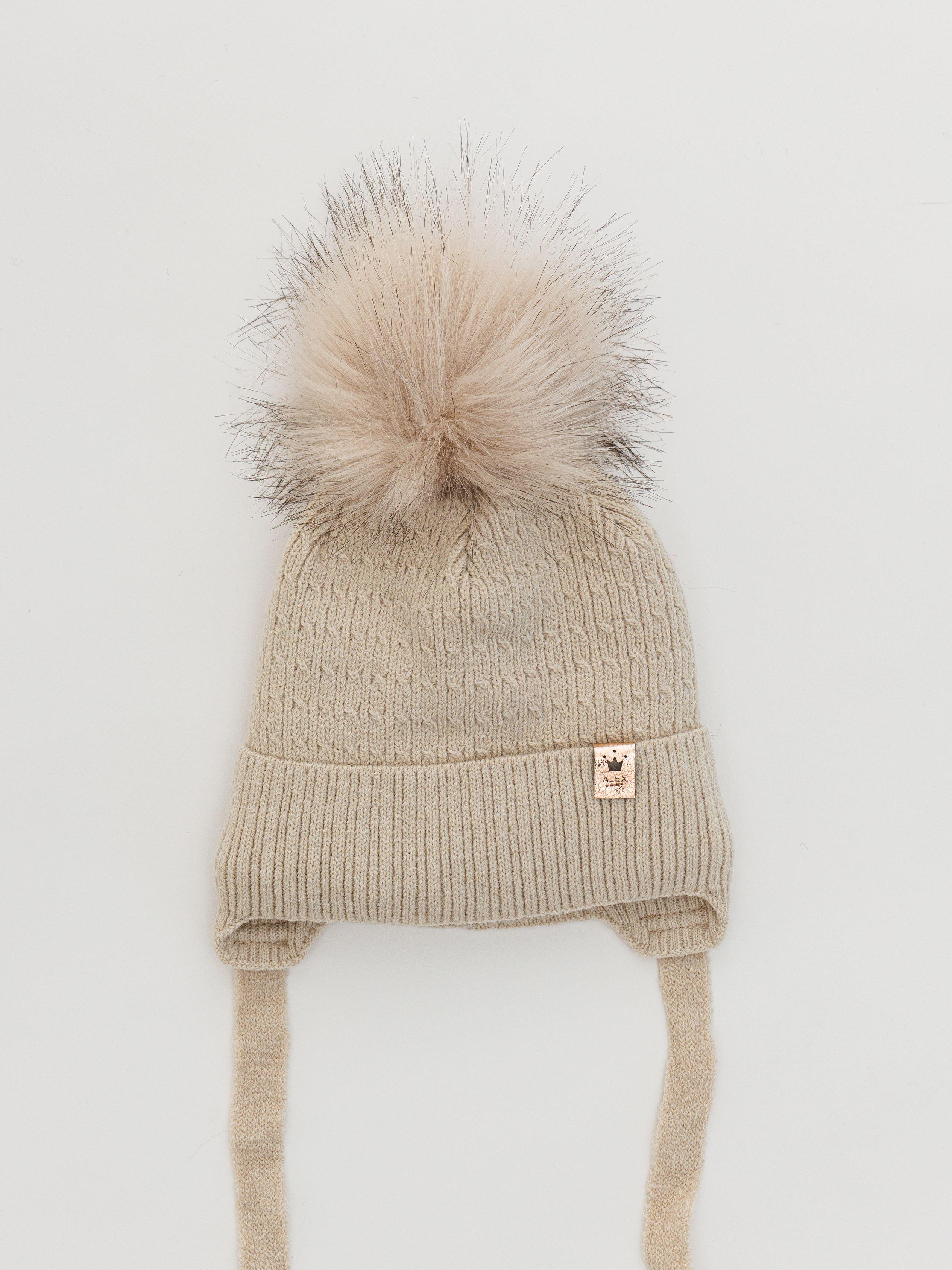 Шапка для дівчинки Корона K31 бавовна 44-46 см Бежевий