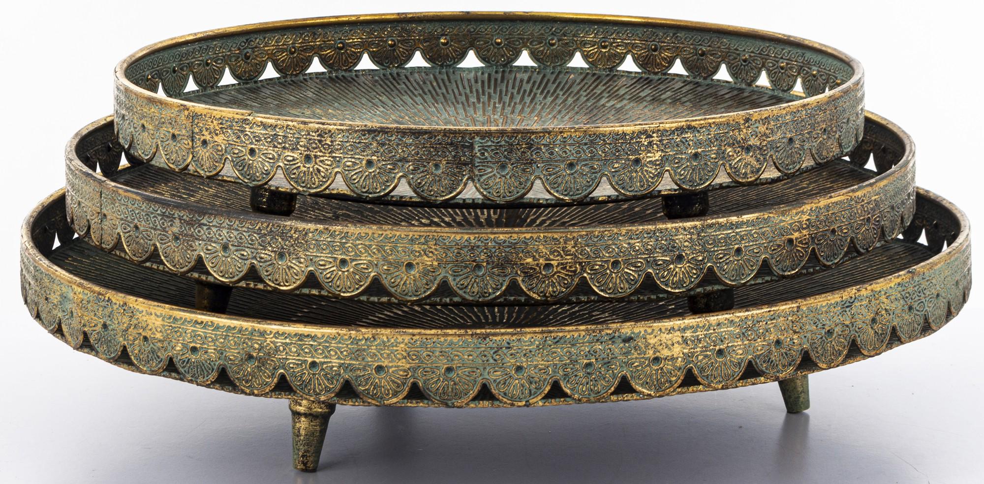 Набір таць декоративних 3 шт. 9x44,5x44,5/9x39,5x39,5/8,5x35x35 см (164747) - фото 4 Набір таць декоративних 3 шт. 9x44,5x44,5/9x39,5x39,5/8,5x35x35 см (164747) - фото 4