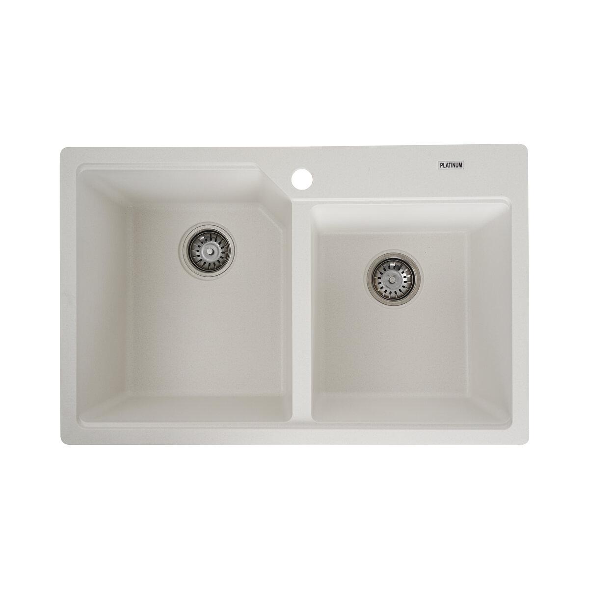Мийка для кухні гранітна Platinum Harmony 78x50 см Білосніжний (3699) Мийка для кухні гранітна Platinum Harmony 78x50 см Білосніжний (3699)