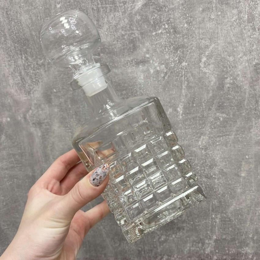 Графин-штоф стеклянный Diamond со стеклянной пробкой 500 мл (9453) - фото 4 Графин-штоф стеклянный Diamond со стеклянной пробкой 500 мл (9453) - фото 4