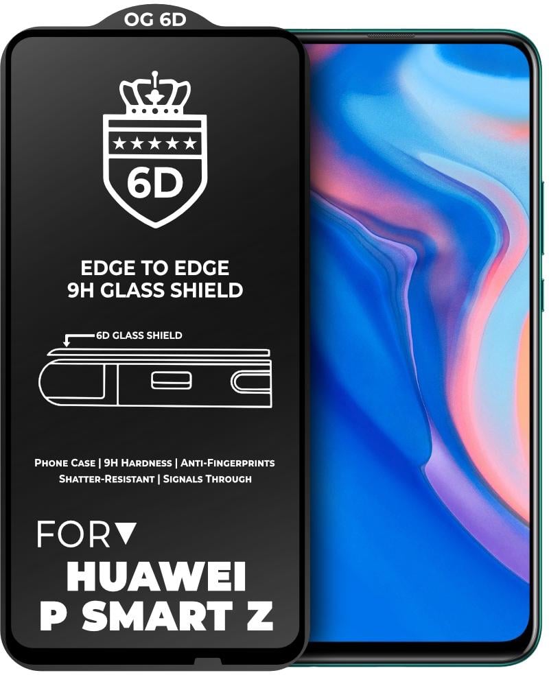 Защитное стекло 6D OG Crown Huawei P Smart Z Black (18988)