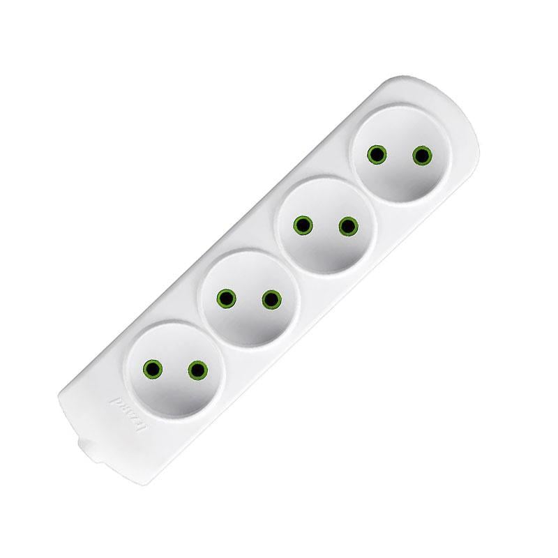 Колодка чотиримісна Lezard Letitia без заземлення Білий (27848756)