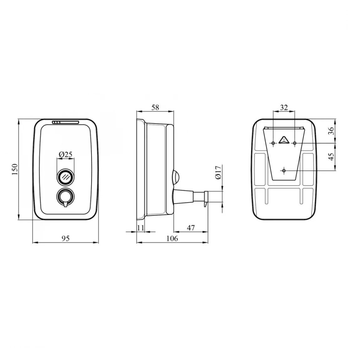 Диспенсер для жидкого мыла Kroner KRM Rizze ACC405-5 (CV022961) - фото 3