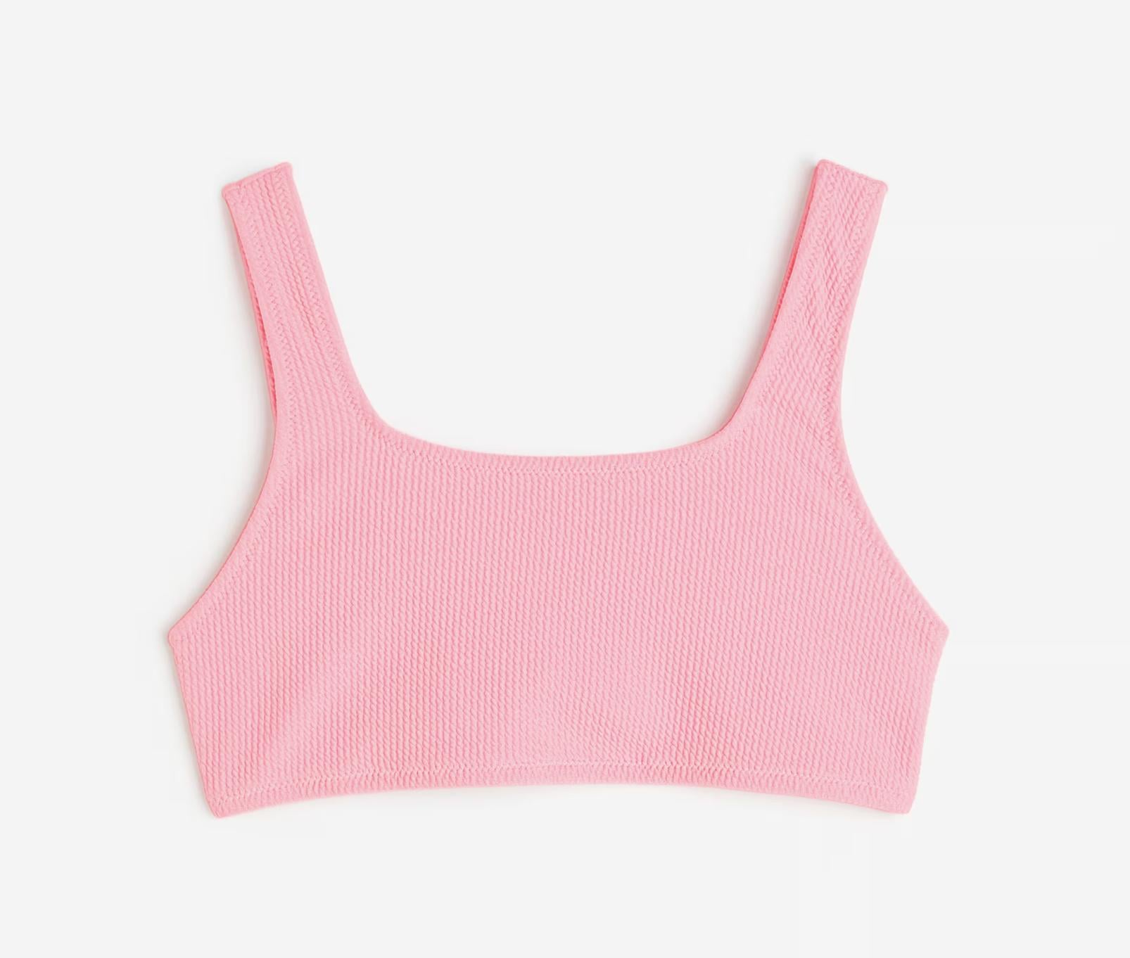 Купальный топ H&M 1123276 134-140 см Малиновый