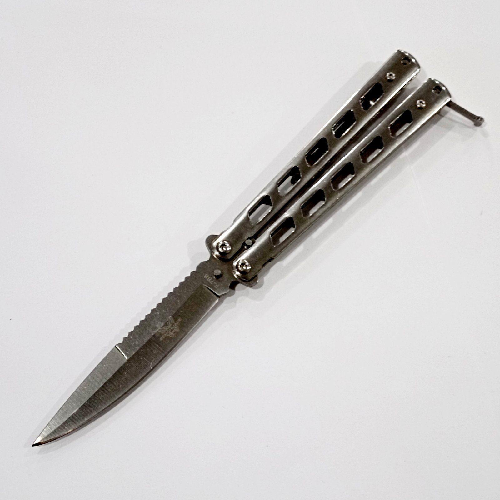 Нож-бабочка A1010 в серебре (33910) - фото 2