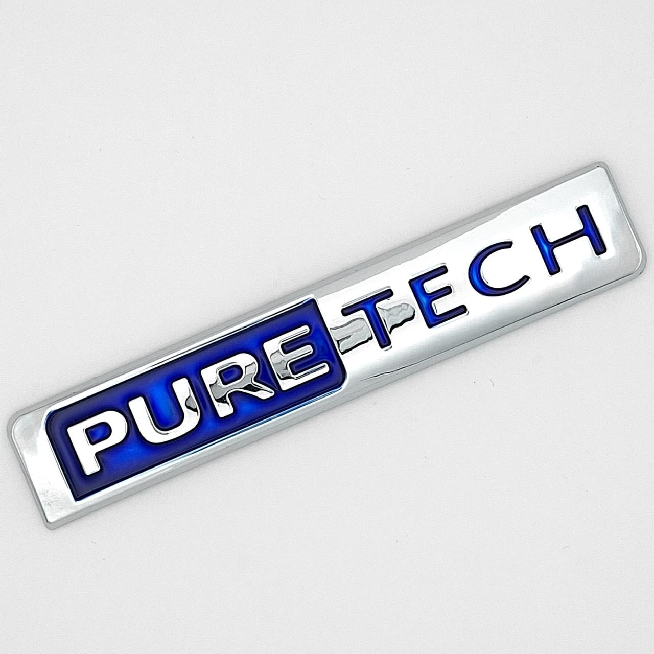 Эмблема надпись PURETECH Peugeot Citroen ABS 10,7х2 см Хром глянцевый (2834988180)