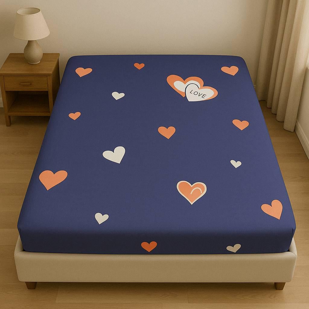 Простыня Любовь и сердце на резинке бязь 180х200 см (G-1704LH/x180)