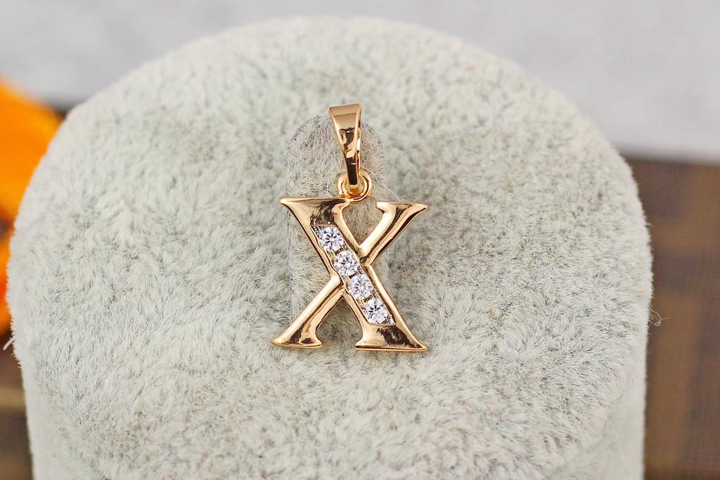 Кулон Xuping Jewelry Буква Х 1,5 см Золотистый
