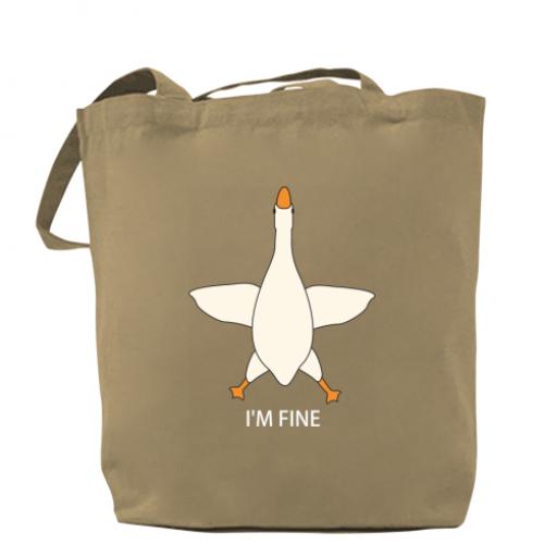 Шоппер Гусь I'm fine 37x41 см Капучино (16997322-51-199224) Шоппер Гусь I'm fine 37x41 см Капучино (16997322-51-199224)