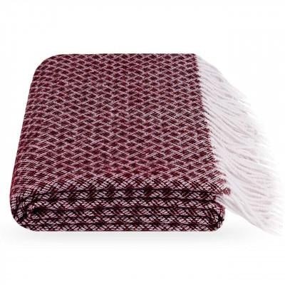 Плед рута 130х180 см Бордовый