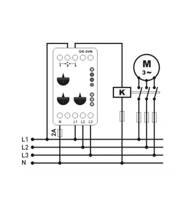 Реле трехфазное Samwha защиты обрыва фаз/регулируемой установкой напряжения нейтральное 3x380V 5A (GK-04N) - фото 4