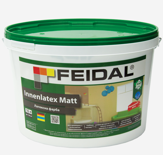 Фарба інтер'єрна Feidal Innenlatex Matt 10 л Білий Фарба інтер'єрна Feidal Innenlatex Matt 10 л Білий
