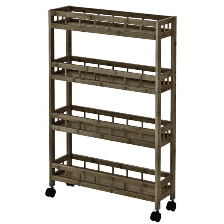 Этажерка для ванной из дерева на колесиках Шерил Палисандр (АБТ-006402)