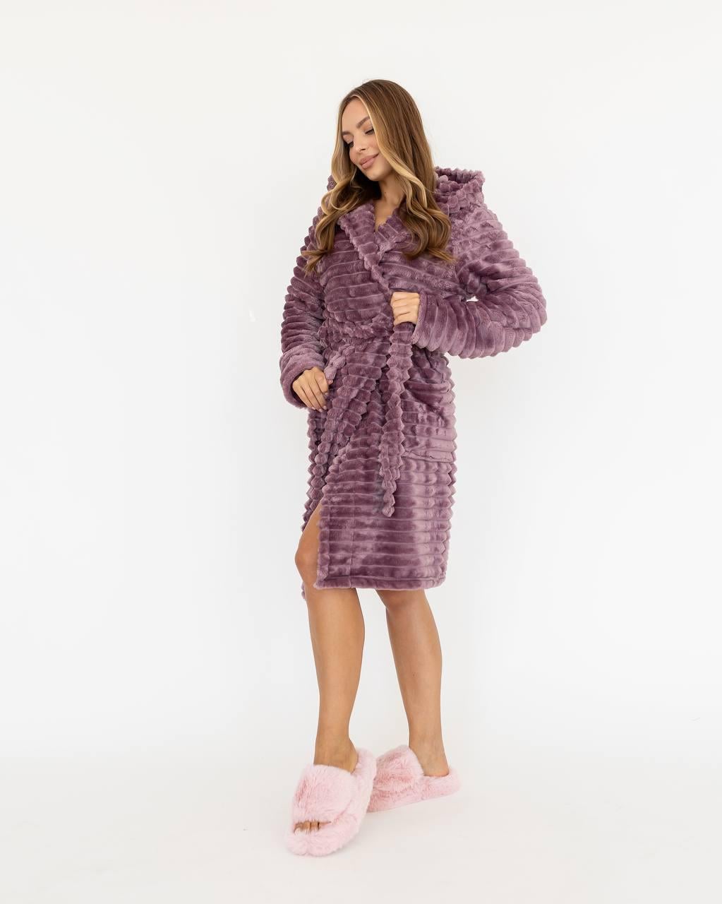 Халат женский махровый короткий Romance Style Woman 20768 Шарпей M Сливовой (X-0004-M)