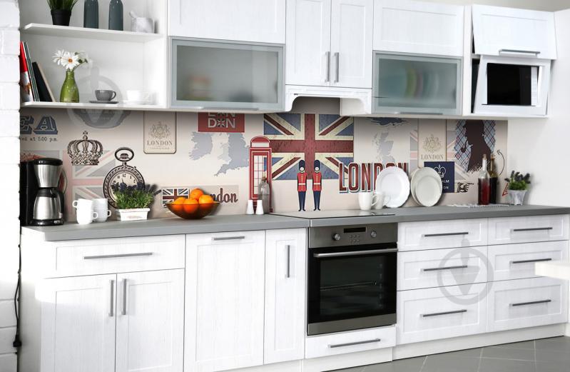 Скинали на кухню Zatarga «Душа Лондона» 600х3000 мм виниловая 3Д наклейка кухонный фартук самоклеящаяся