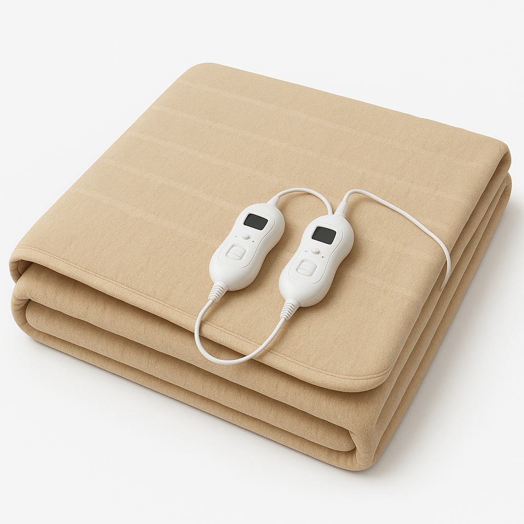 Электроодеяло двуспальное 180x130 см Бежевый (26224)