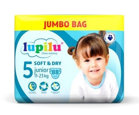 Підгузки дитячі Lupilu soft & dry Jumbobag р. 5 Junior/вага 11-23 кг 88 шт. (1678377239)