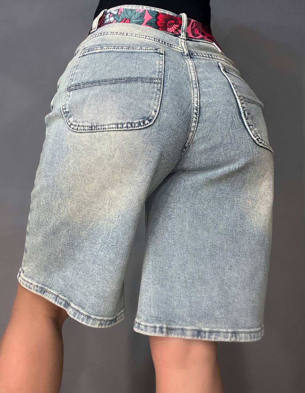 Шорты женские джинсовые Liana 4-012 бермуды средняя длина с ремнем р. 29 Голубой (4026) - фото 6 Шорты женские джинсовые Liana 4-012 бермуды средняя длина с ремнем р. 29 Голубой (4026) - фото 6