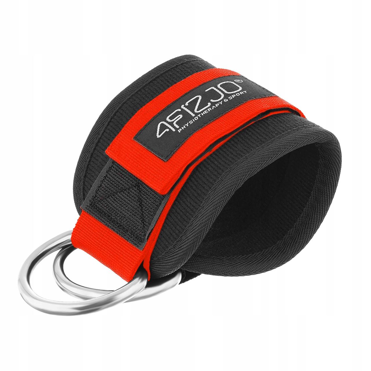 Манжети для тяги 4fizjo Ankle Strap 2 шт. Black/Red (P-5907739314819)