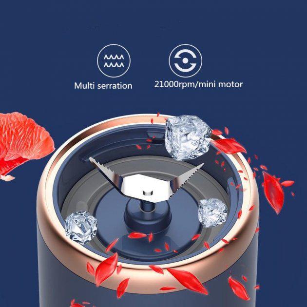 Фитнес-блендер Deerma Juice Cup портативный аккумуляторный Blue (DEM-NU06) - фото 6 Фитнес-блендер Deerma Juice Cup портативный аккумуляторный Blue (DEM-NU06) - фото 6