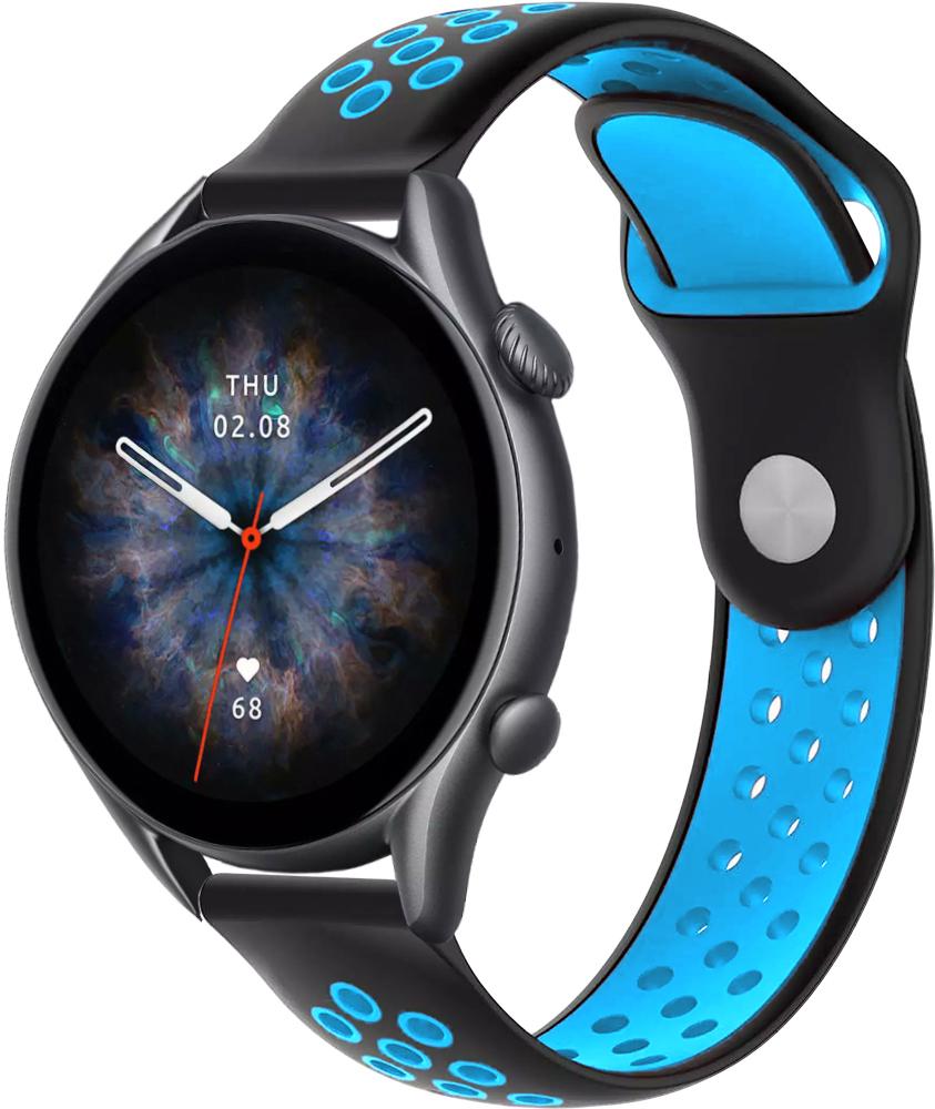 Ремешок Sport для Amazfit GTR 3 Pro 22 мм Black Sky Blue (25500-6A)