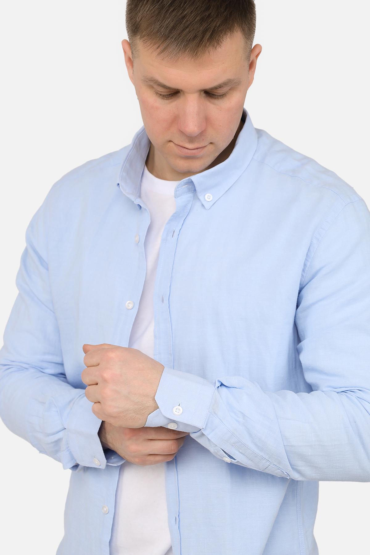 Сорочка з довгим рукавом ЦБ-00271812 чоловіча р. 52 Блакитний (SKT001049671) - фото 3