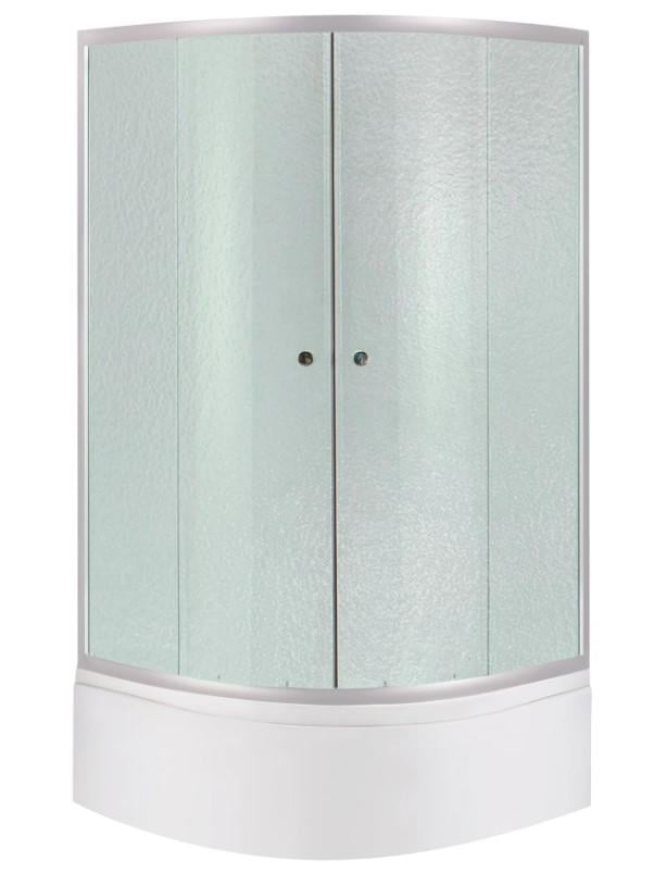 Душова кабіна напівкругла Lidz Latwa SC80x80.SAT.HIGH.FR скло Frost 4 мм з душовим піддоном Kapielka ST 80x80x41 см з панеллю (64608)