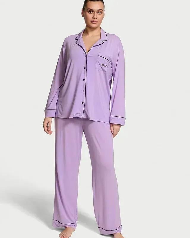 Пижама модал Victoria's Secret Modal Soft Long Pajama Set Long Long S Лиловый (2671319D)