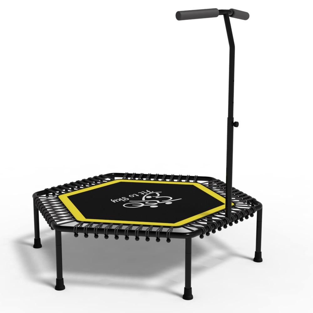 Батут з ручкою FitToSky для фітнесу 127 см Жовтий - фото 3