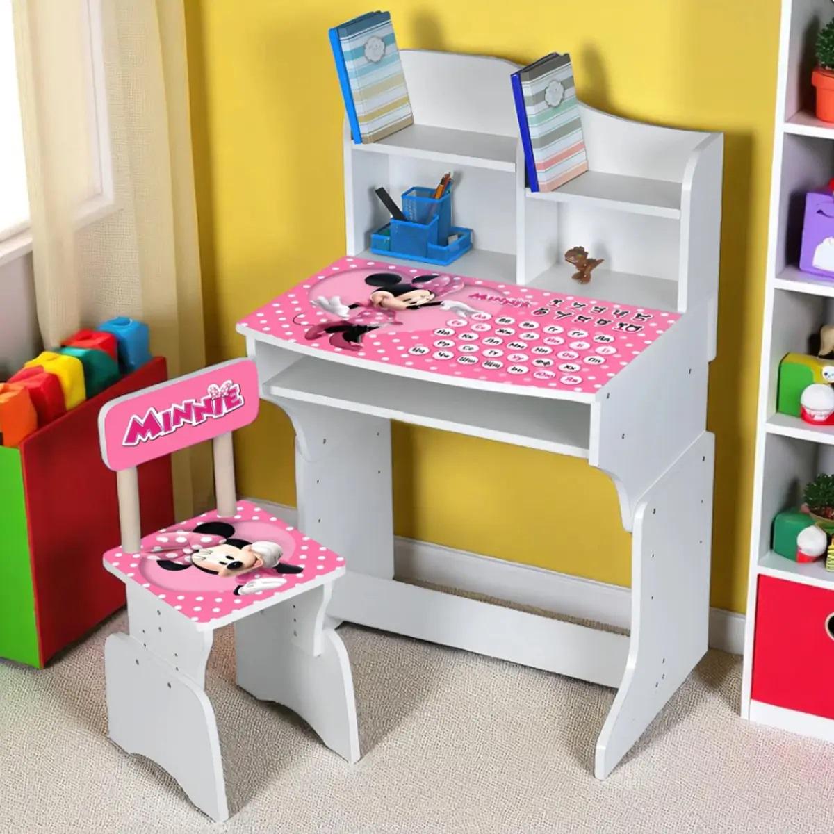 Парта ростовая со стулом Bambi Minnie Розовый (M 904-1) - фото 2 Парта ростовая со стулом Bambi Minnie Розовый (M 904-1) - фото 2