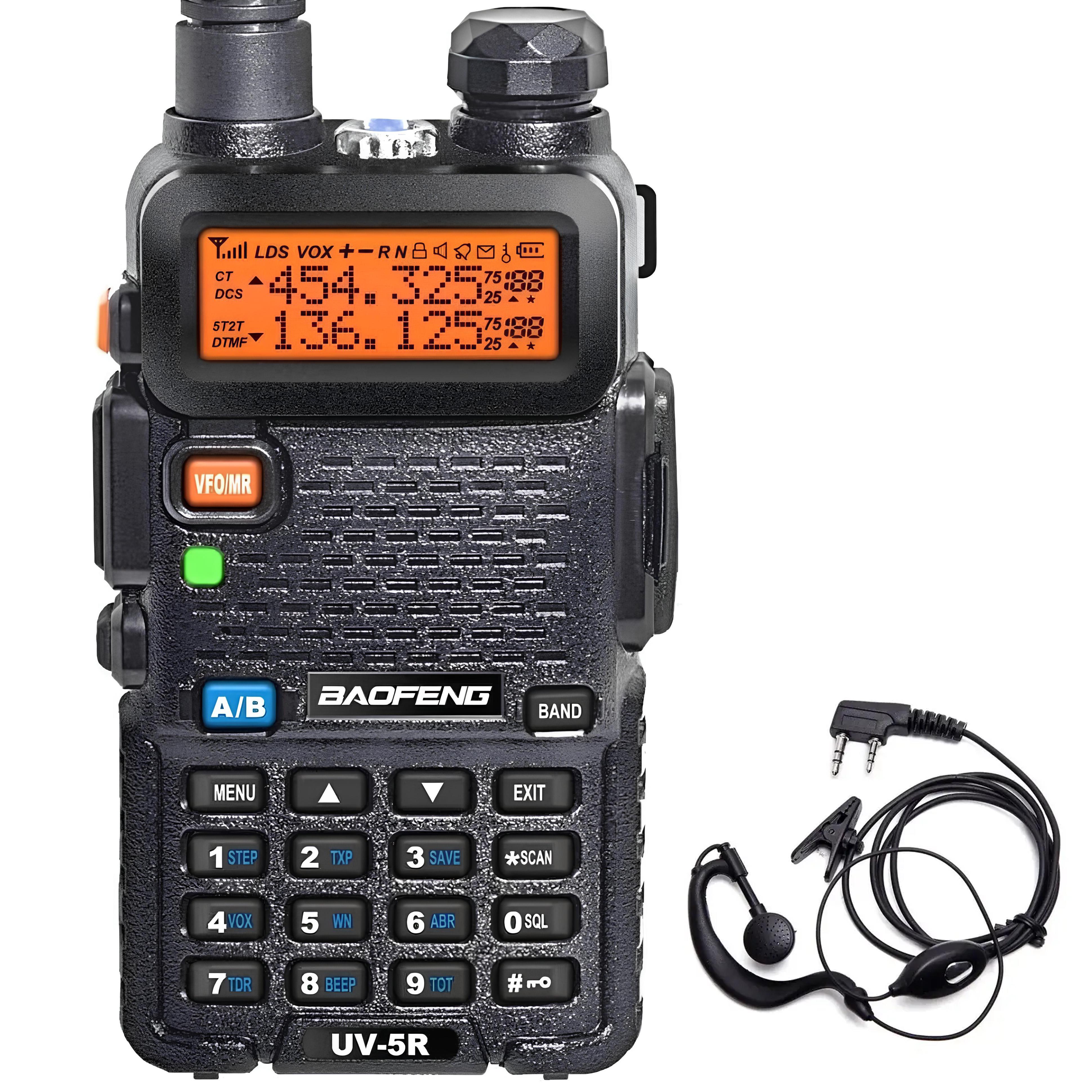 Рация двухдиапазонная Baofeng UV-5R 8 Вт 1800 mAh/ремешок/гарнитура (000129)