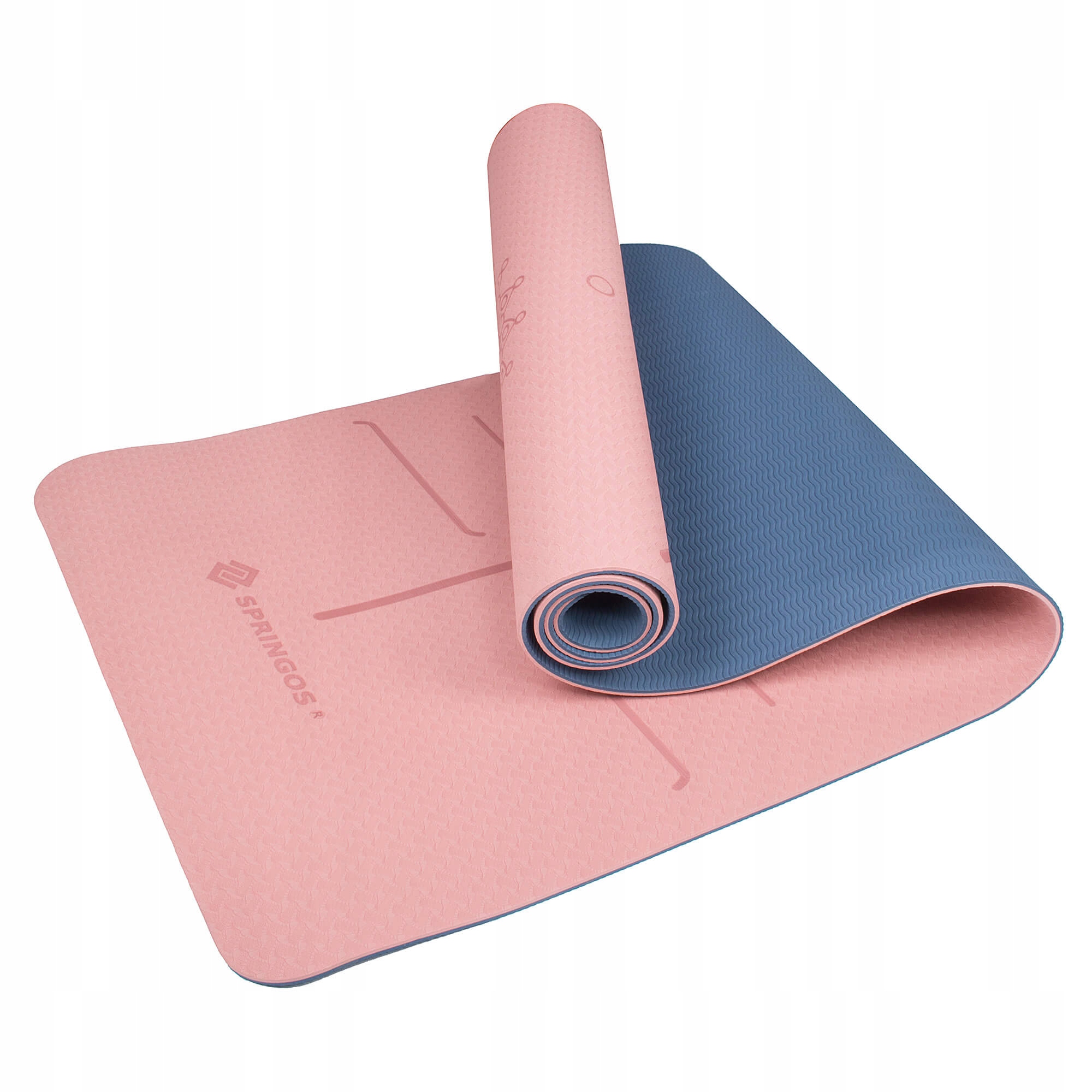 Киоимок для йоги та фітнесу Springos TPE 6 мм YG0014 Pink/Blue