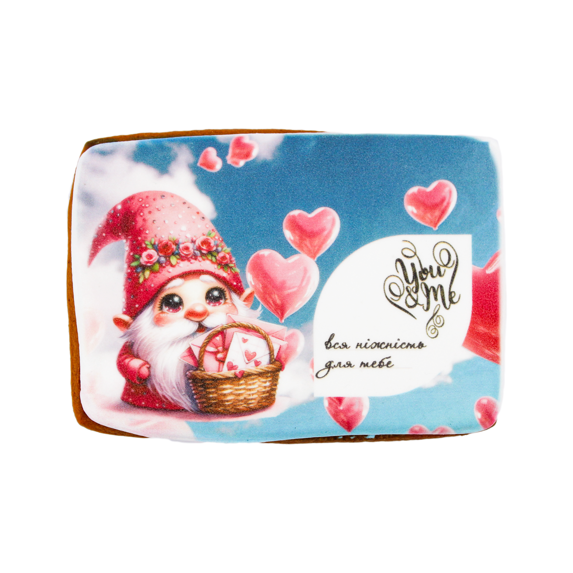 Пряник с принтом Крафт Пряник День святого Валентина Открытка "Нежность" 85г