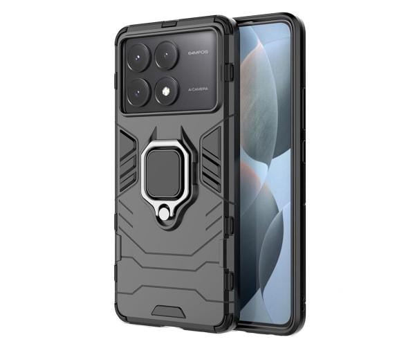 Чехол накладка Ricco Black Panther Armor для Xiaomi Poco X6 Pro / Xiaomi Redmi K70E Черный