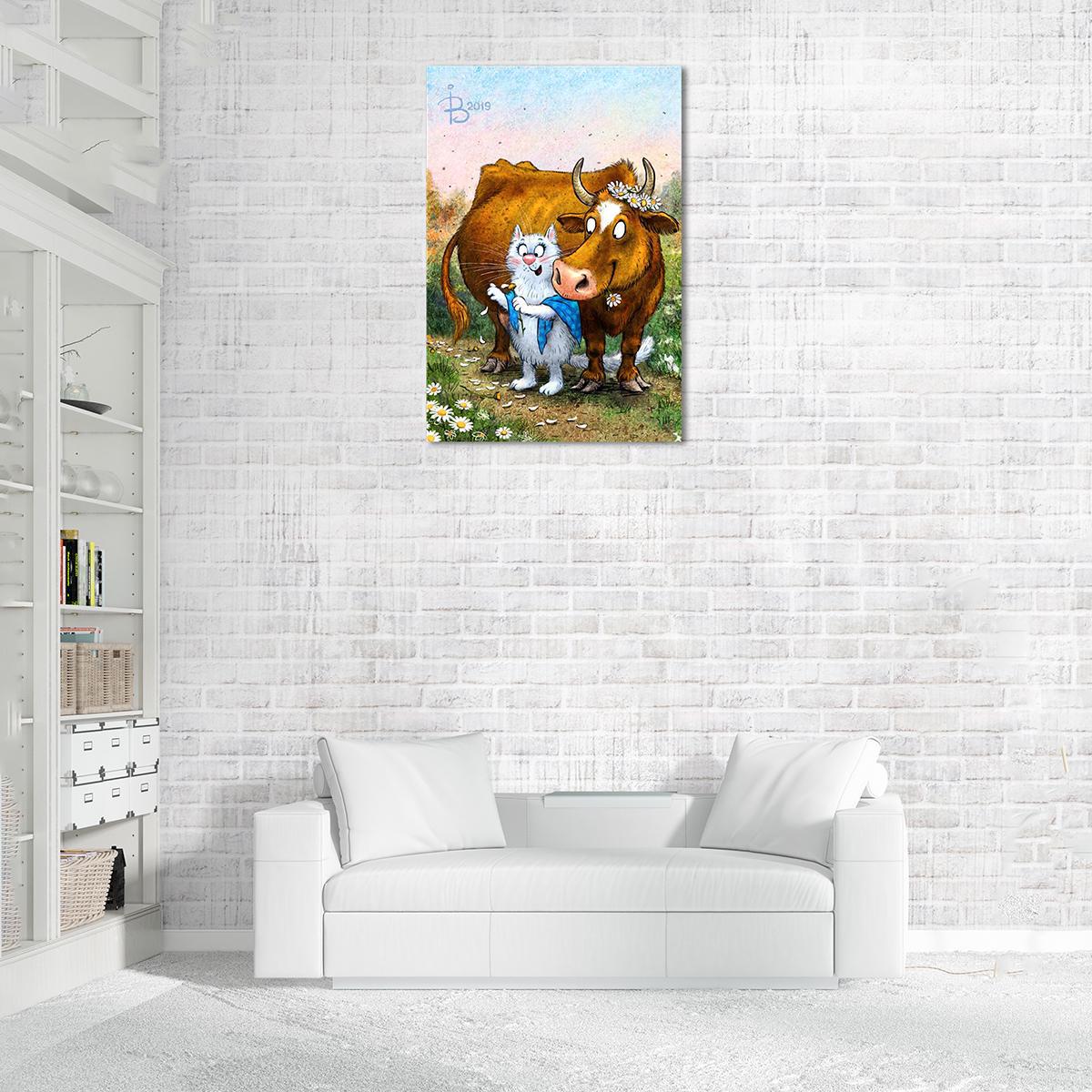 Модульная картина Любит, не любит... 1 модуль 80x120 см