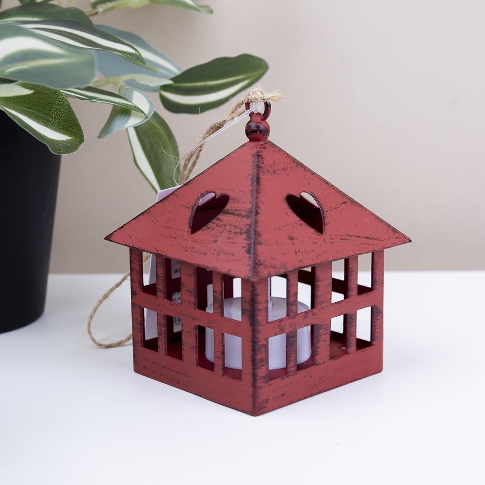 Подсвечник подвесной LED квадратный Красный (5991-4)