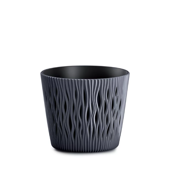 Горшок для цветов Prosperplast Sandy Round 22 см Антрацит (DSR220-S433)