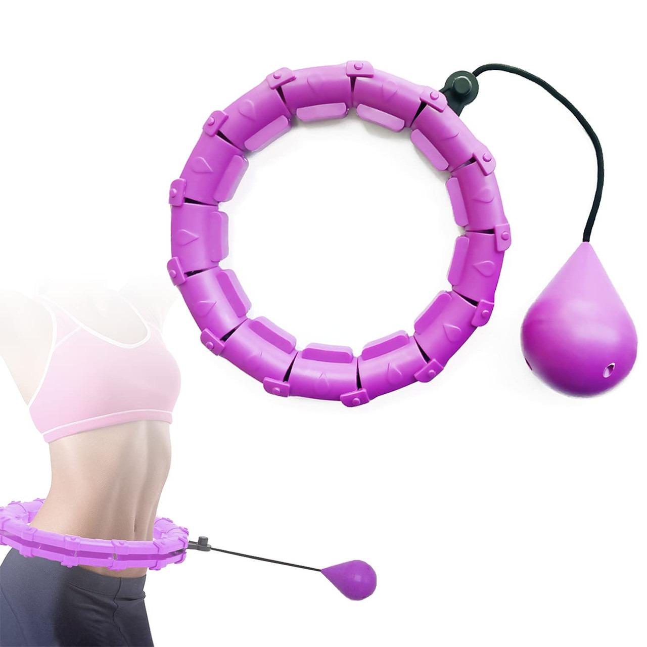 Хулахуп для схуднення Hoola Hoop Massager Рожевий із гумками для фітнесу Fitness 5 шт. (3000180-TOP-2) - фото 5