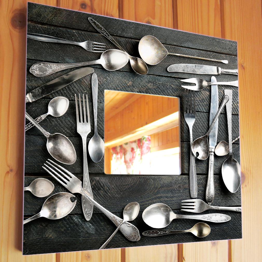 Зеркало декоративное Столовые приборы 260х260 мм (M04186) Зеркало декоративное Столовые приборы 260х260 мм (M04186)