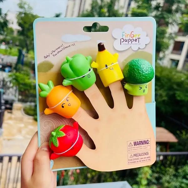 Набір ігровий пальчиковий театр овочі/фрукти 5 шт. - фото 4 Набір ігровий пальчиковий театр овочі/фрукти 5 шт. - фото 4