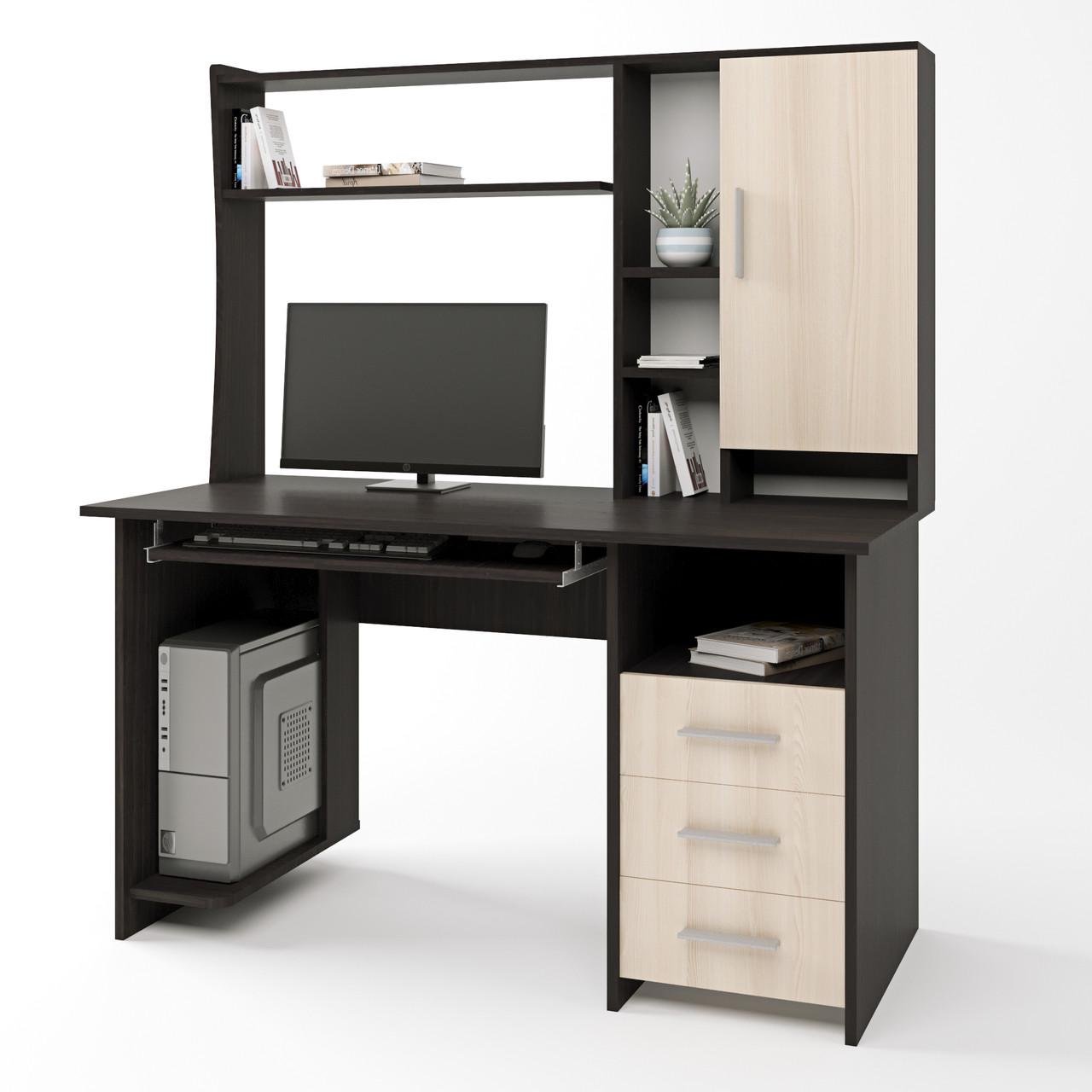 Стол компьютерный Эверест Студент 125х60х148 см Венге темный/Дуб молочный