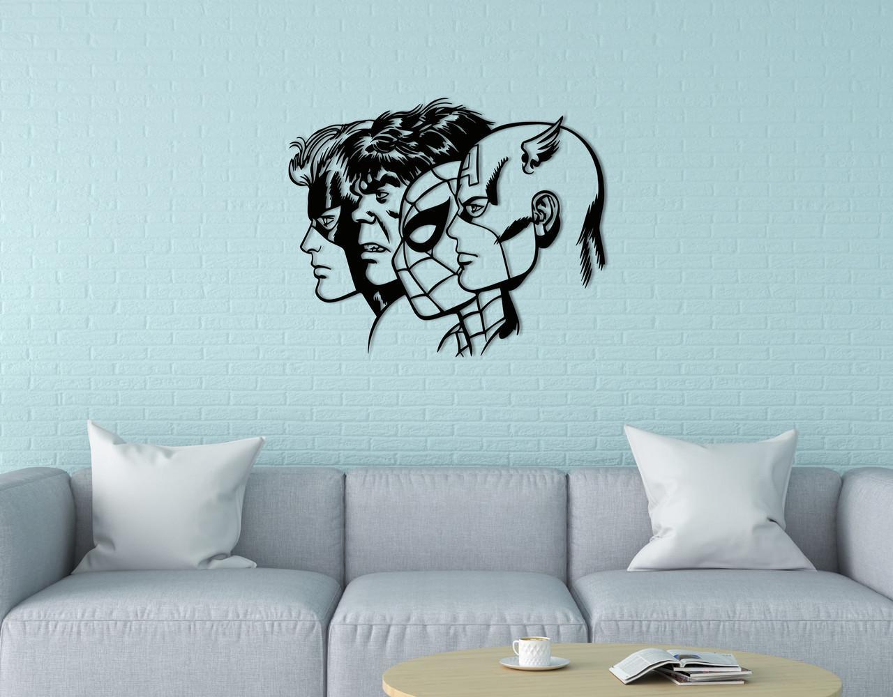 Декоративное панно на стену Upwood Decor Avengers 80х97,6 см Black (1568871435)