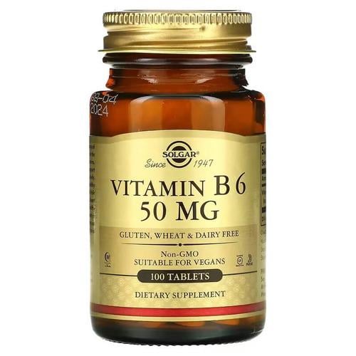 Пиридоксин B6 Solgar Vitamin B6 50 мг 100 табл. (SOL-03100)