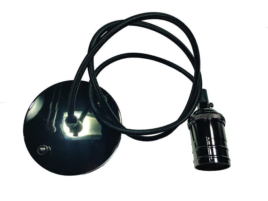 Подвесной светильник Levistella AMP17004-1 с текстильным шнуром без плафона Черный (2130661056)
