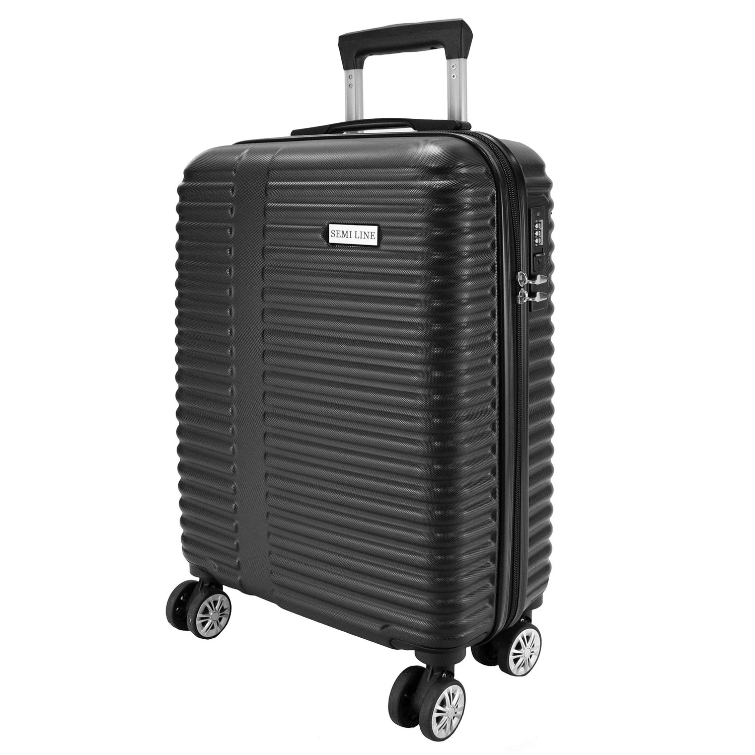 Чемодан SEMI LINE 20" S из ABS-пластика с кодовым замком 41 л Черный